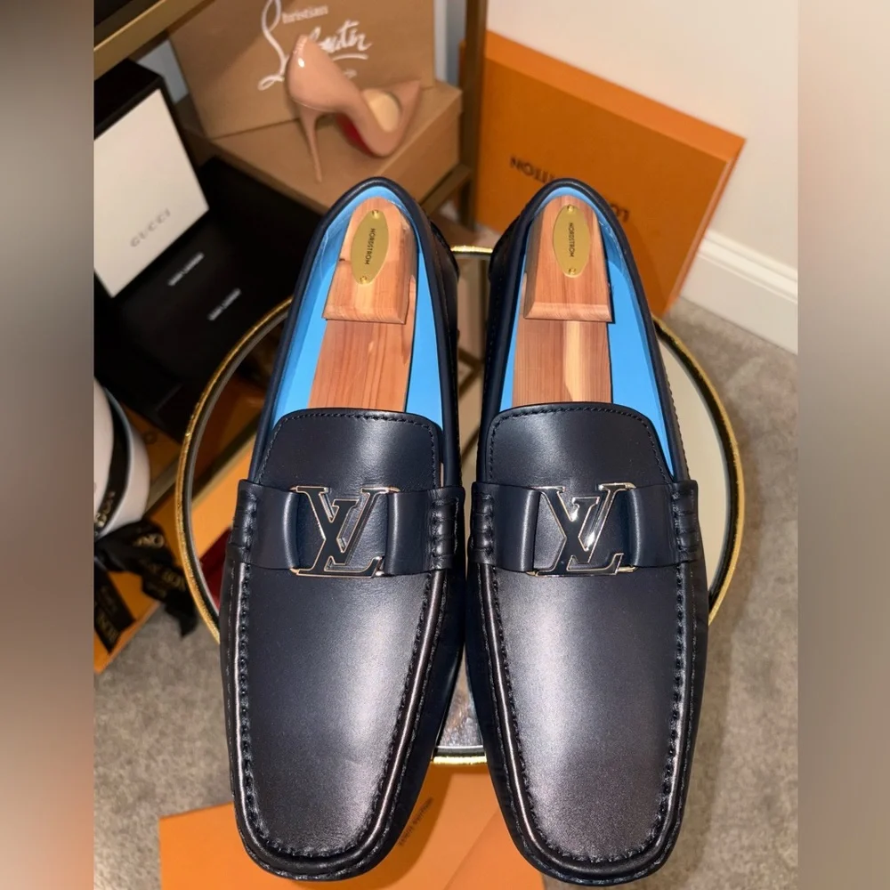 Louis Vuitton Men's Navy Slip-On Monte Carlo moccasin NWT - Picture 2 of 13
